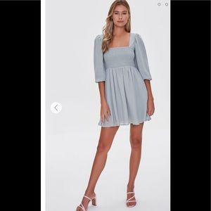 Smocked Mini Dress, sz M, Seafoam